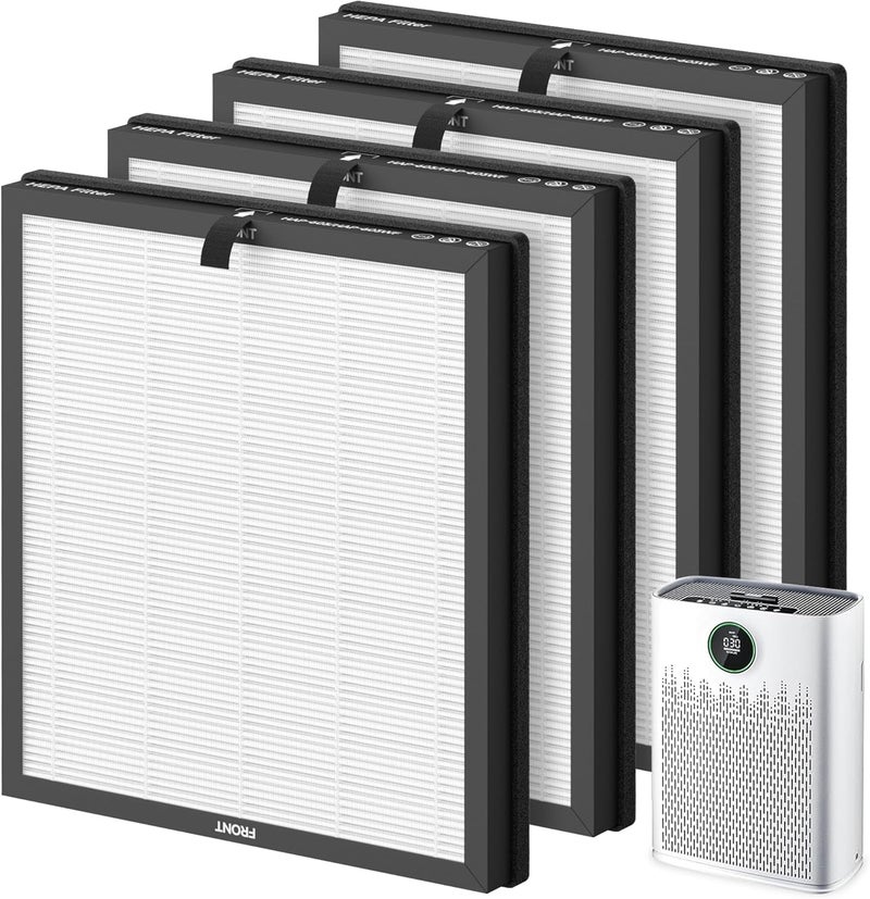 FCFMY 4 Pack HAP603 Replacement Filter Compatible with ECOSELF HAP603 Air Purifier, # RFHAP603, White - Image 1